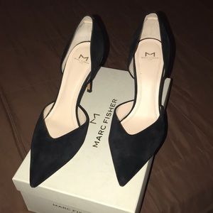 Marc Fisher black suede heels